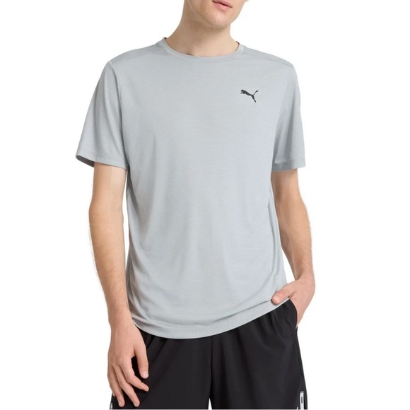 PUMA Men's Active Tee Gray Large Airy Short Sleeve Tee - Picture 1 of 15